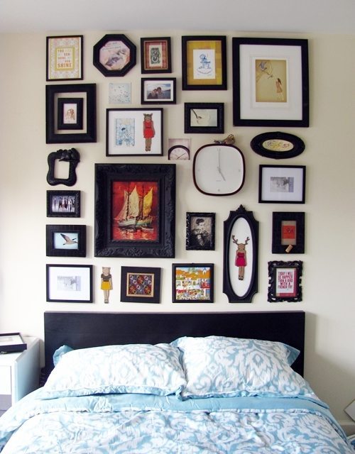How to Make a Frame Collage Faux Headboard - Shrimp Salad Circus