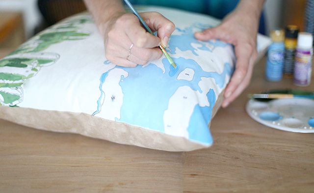 DIY Paint by Numbers Pillow - Step 5 - Filling in Color